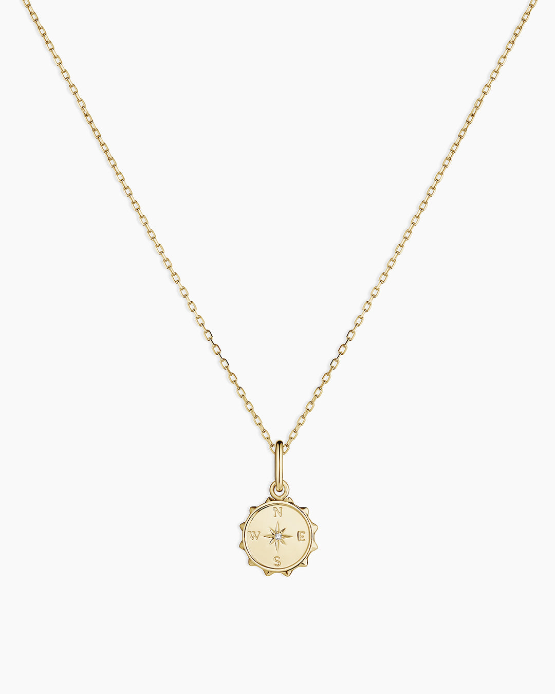 Diamond Compass Charm Necklace