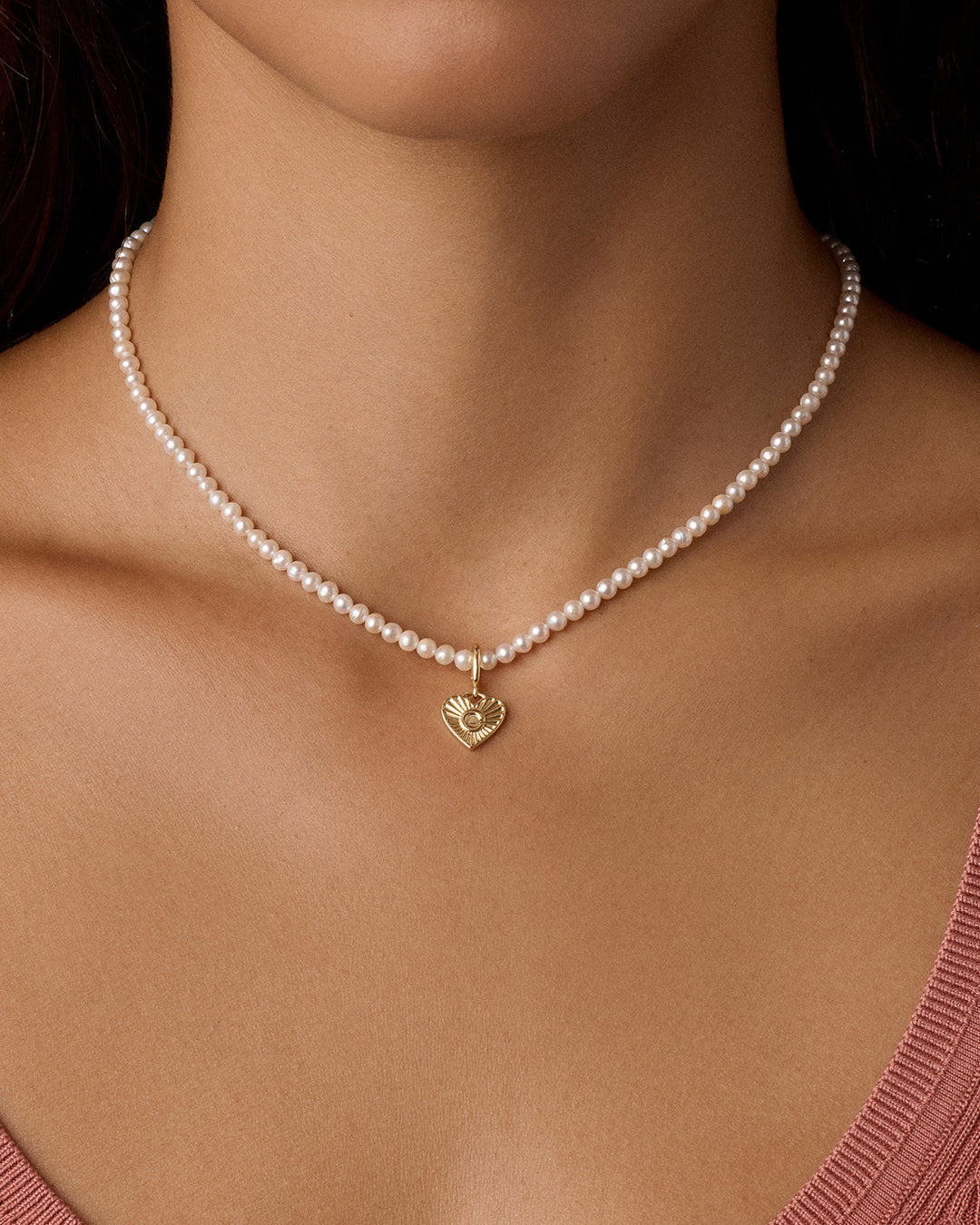 Vintage Heart Alphabet Charm Necklace