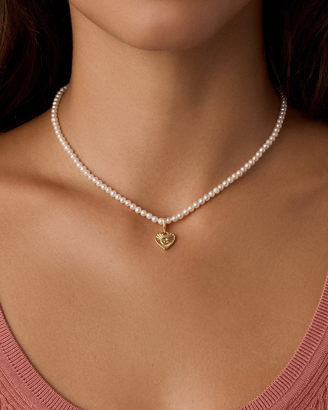 Vintage Heart Alphabet Charm Necklace