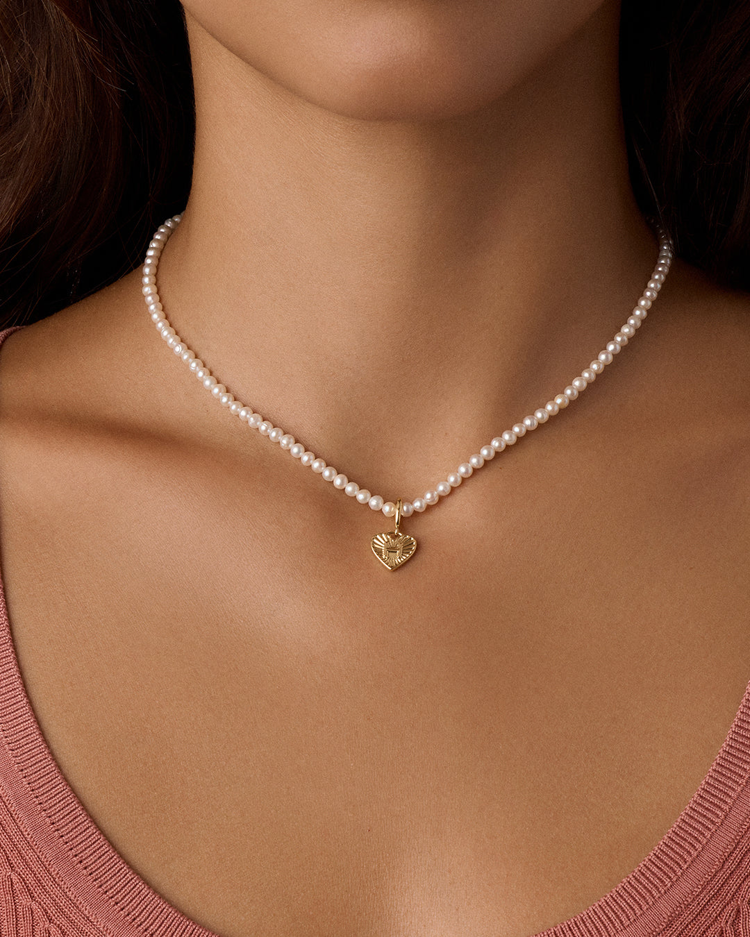 Vintage Heart Alphabet Charm Necklace