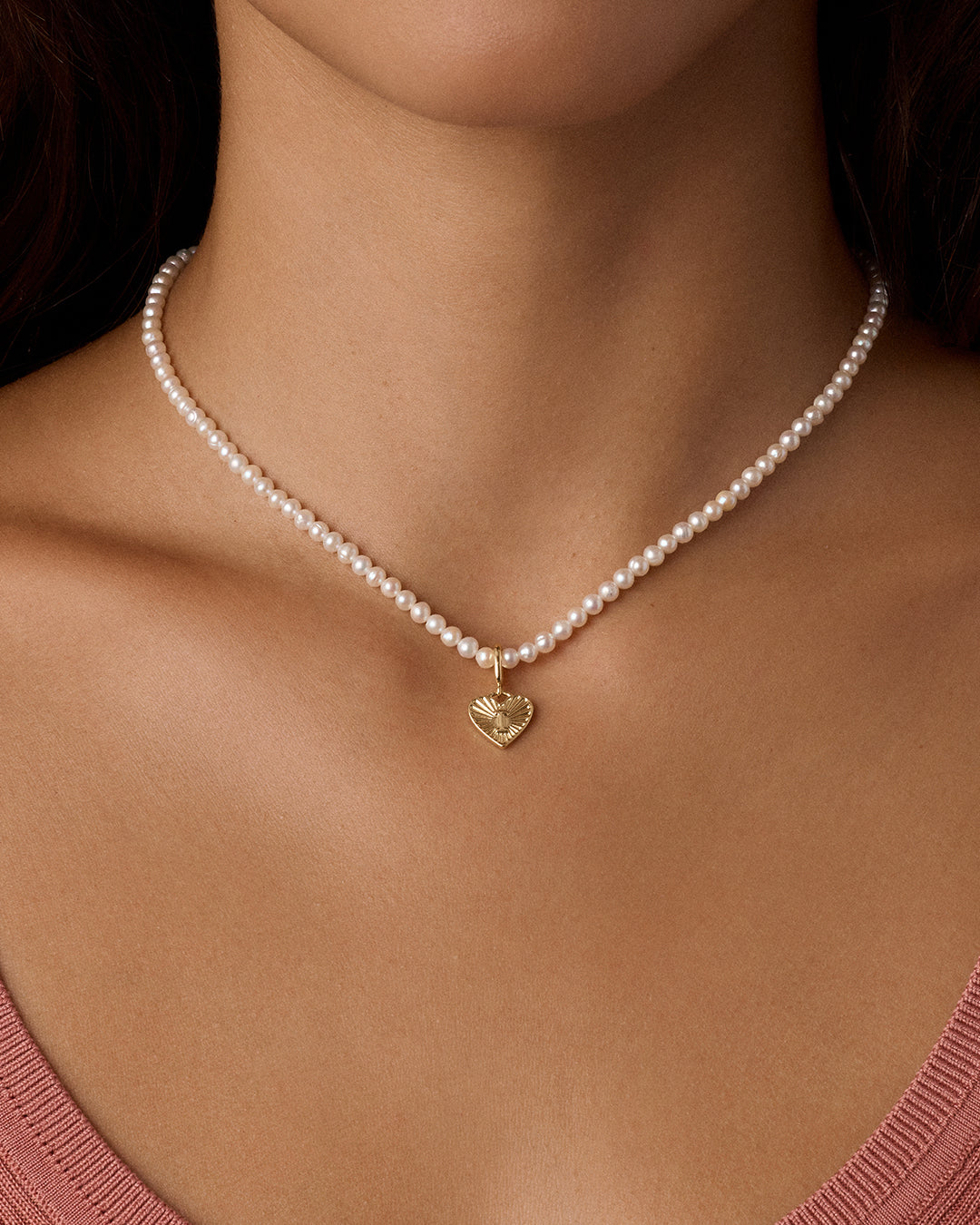 Vintage Heart Alphabet Charm Necklace