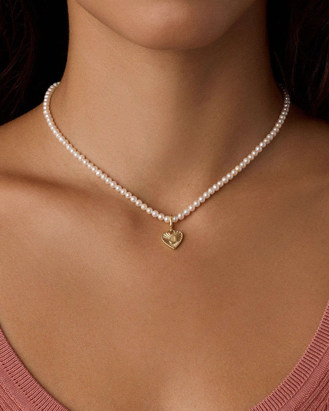 Vintage Heart Alphabet Charm Necklace