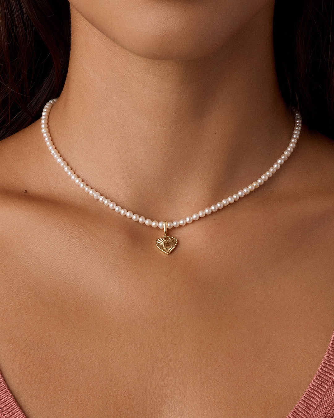 Vintage Heart Alphabet Charm Necklace