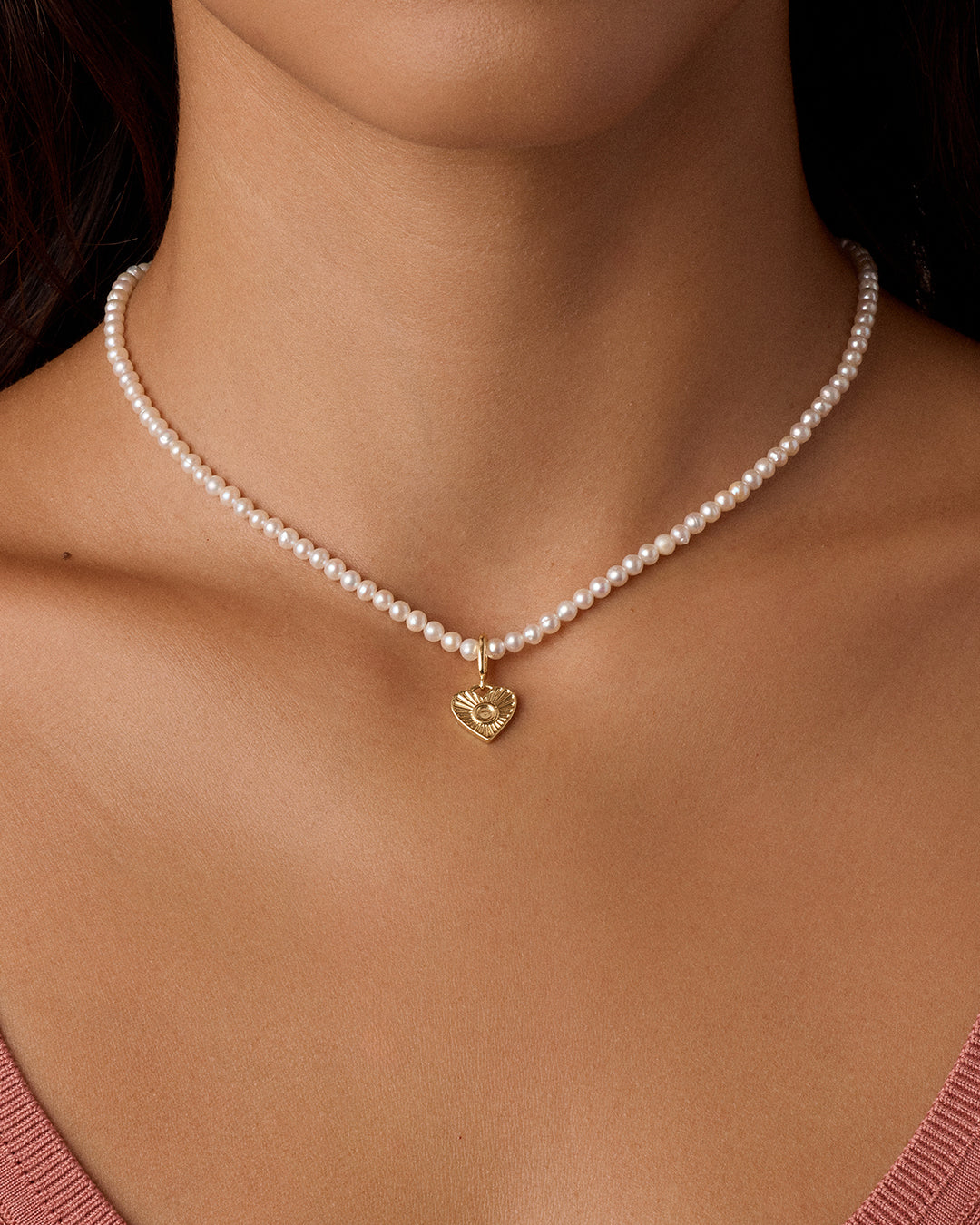 Vintage Heart Alphabet Charm Necklace