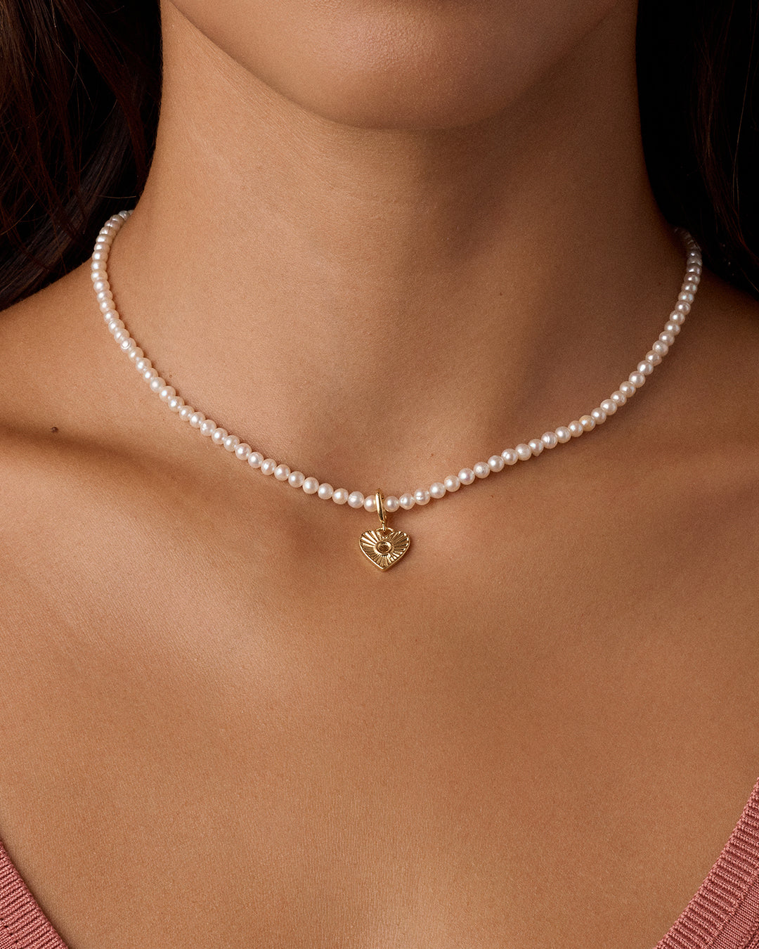 Vintage Heart Alphabet Charm Necklace