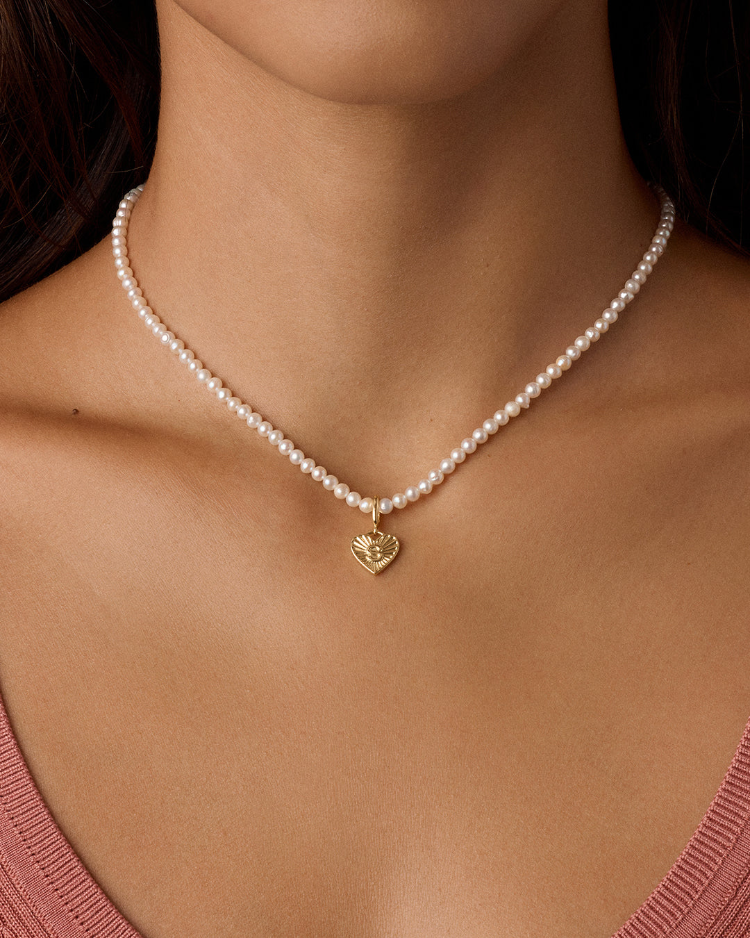 Vintage Heart Alphabet Charm Necklace