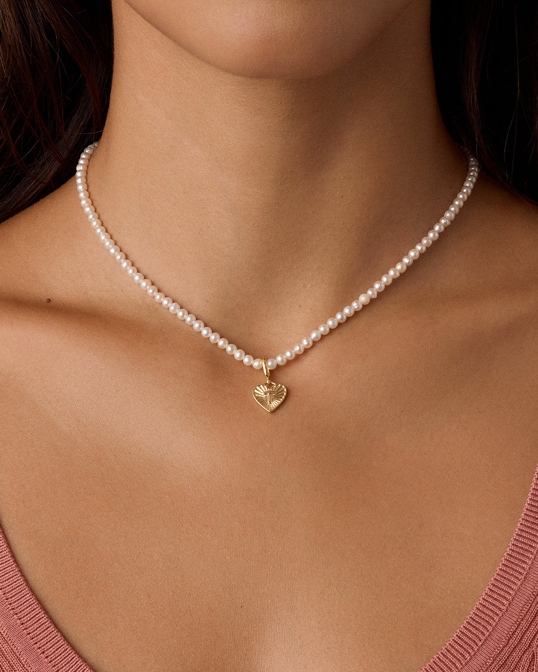 Vintage Heart Alphabet Charm Necklace