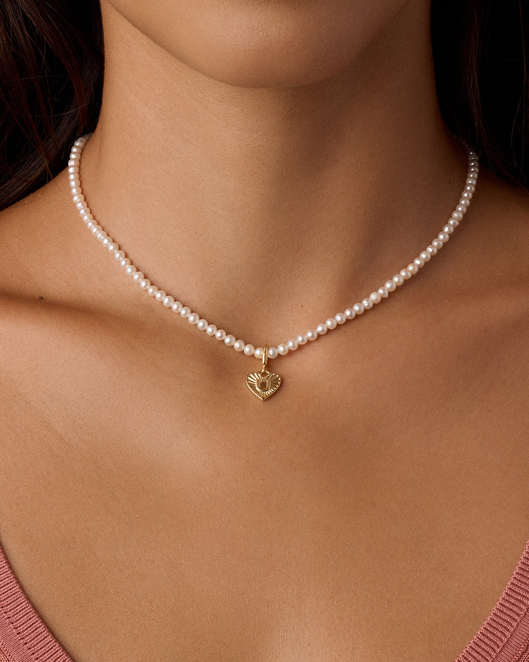 Vintage Heart Alphabet Charm Necklace