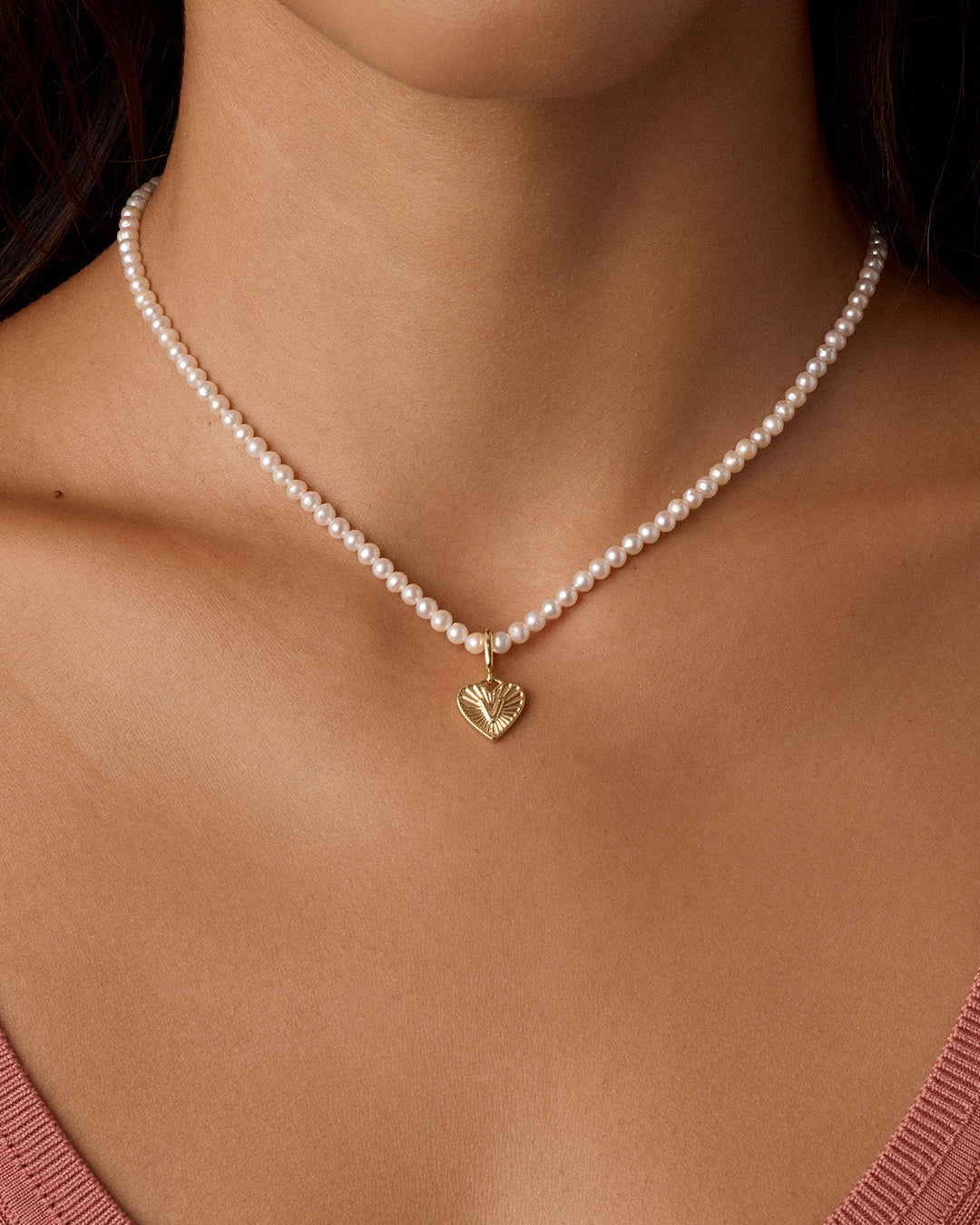 Vintage Heart Alphabet Charm Necklace