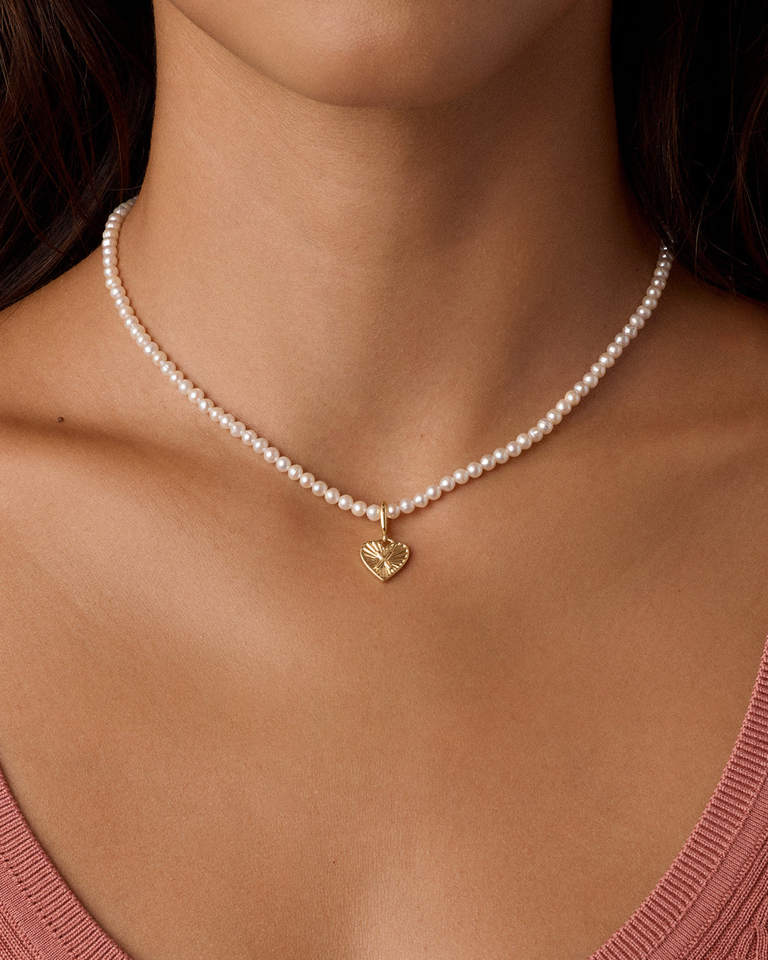 Vintage Heart Alphabet Charm Necklace