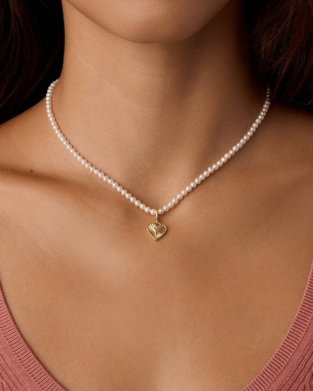 Vintage Heart Alphabet Charm Necklace