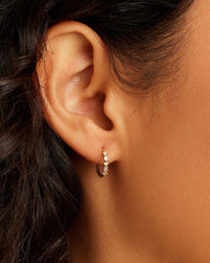 Diamond Row Single Huggie