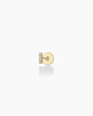 Diamond Pavé Bar Flat Back Single Stud