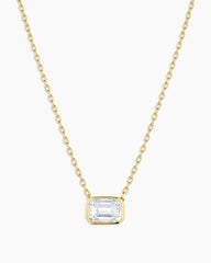 Classic Diamond Emerald Necklace