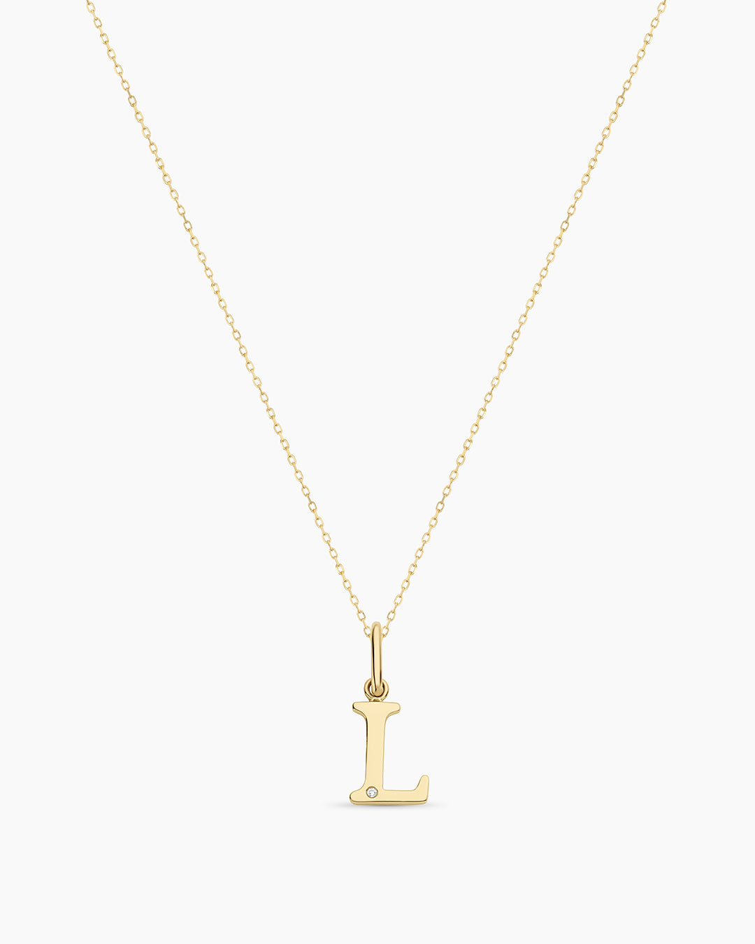 Diamond Vintage Alphabet Charm Necklace