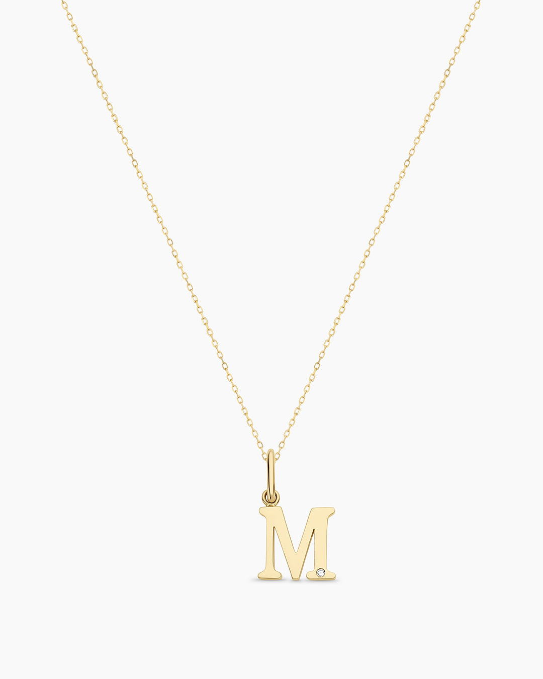 Diamond Vintage Alphabet Charm Necklace