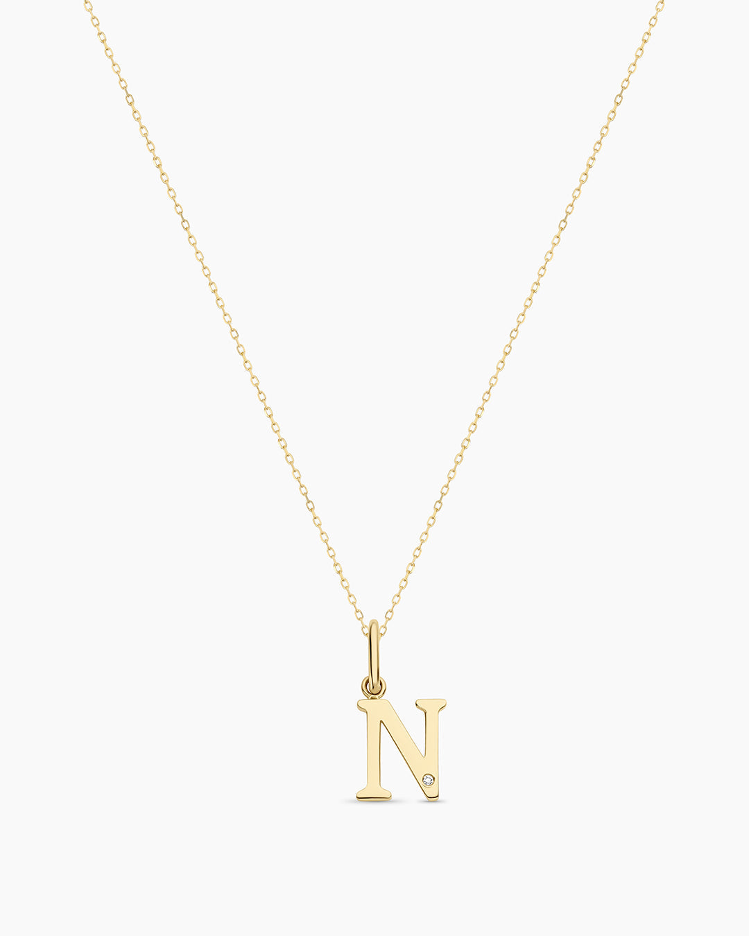 Diamond Vintage Alphabet Charm Necklace