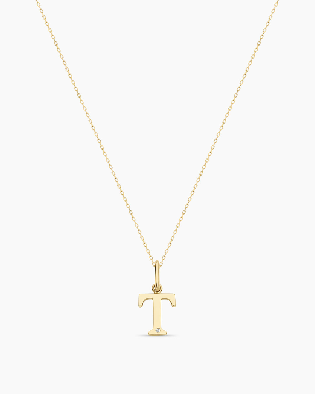 Diamond Vintage Alphabet Charm Necklace
