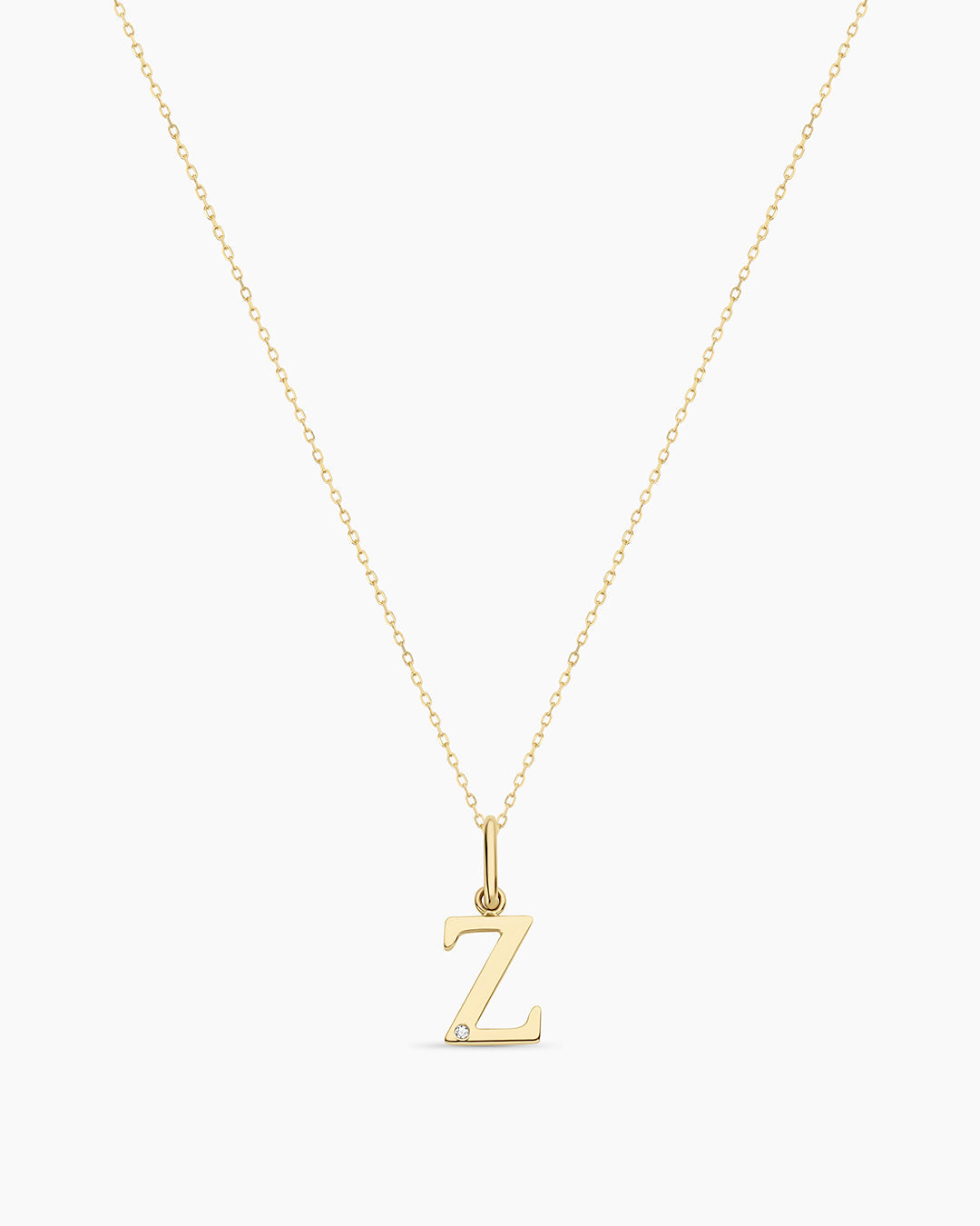 Diamond Vintage Alphabet Charm Necklace