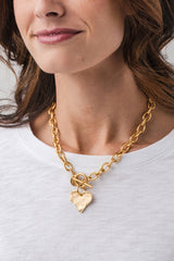 Susan Shaw Gold Toggle Heart Necklace
