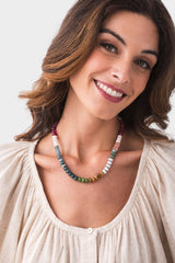 Natural Agate Beaded Necklace