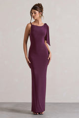 Kacey | Plum Twisted Knot Maxi Dress