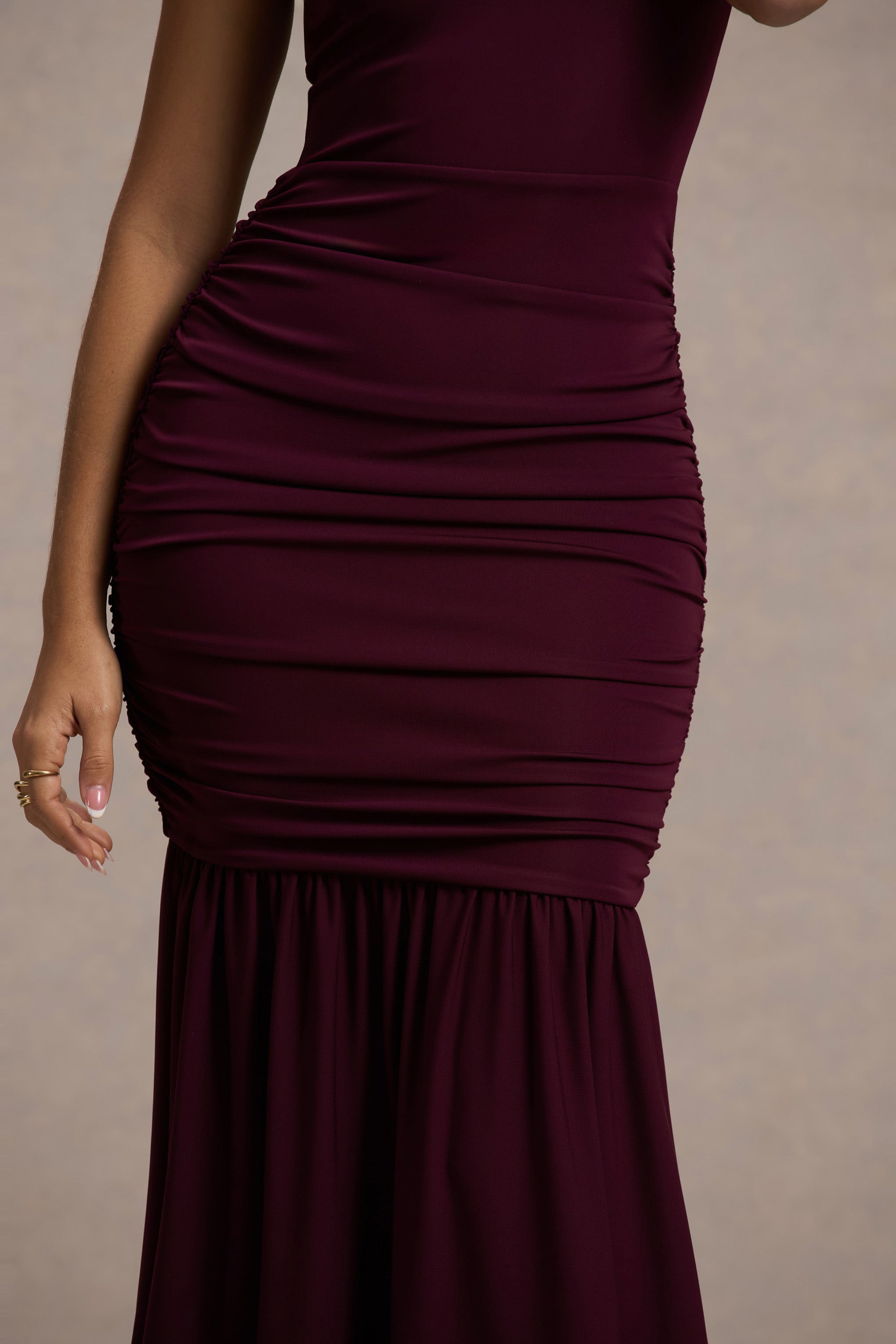 Verano | Plum High-Neck Tiered Maxi Dress