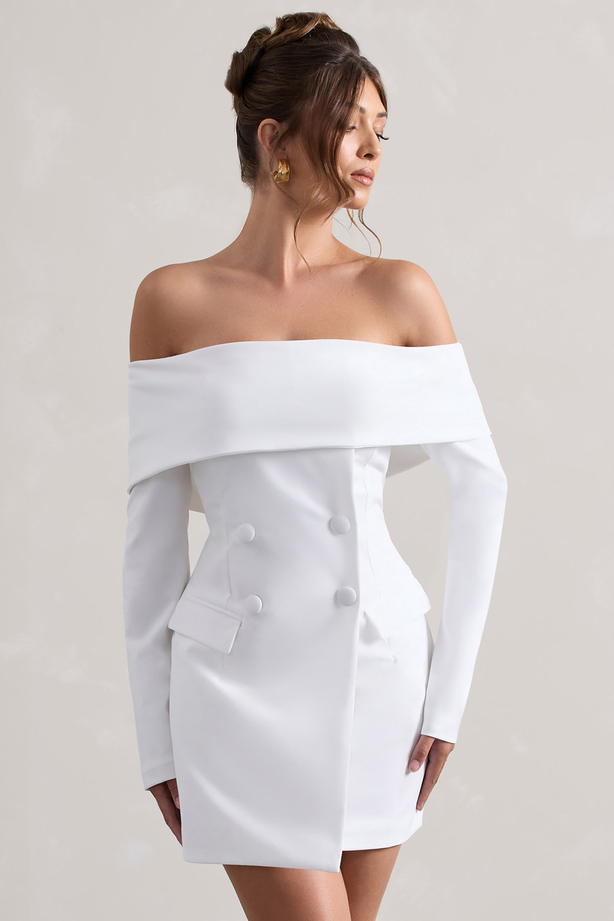 Tara | White Bardot Tailored Blazer Dress