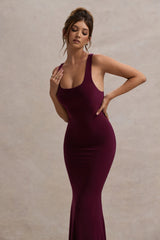 Mahina | Burgundy Square-Neck Maxi Dress