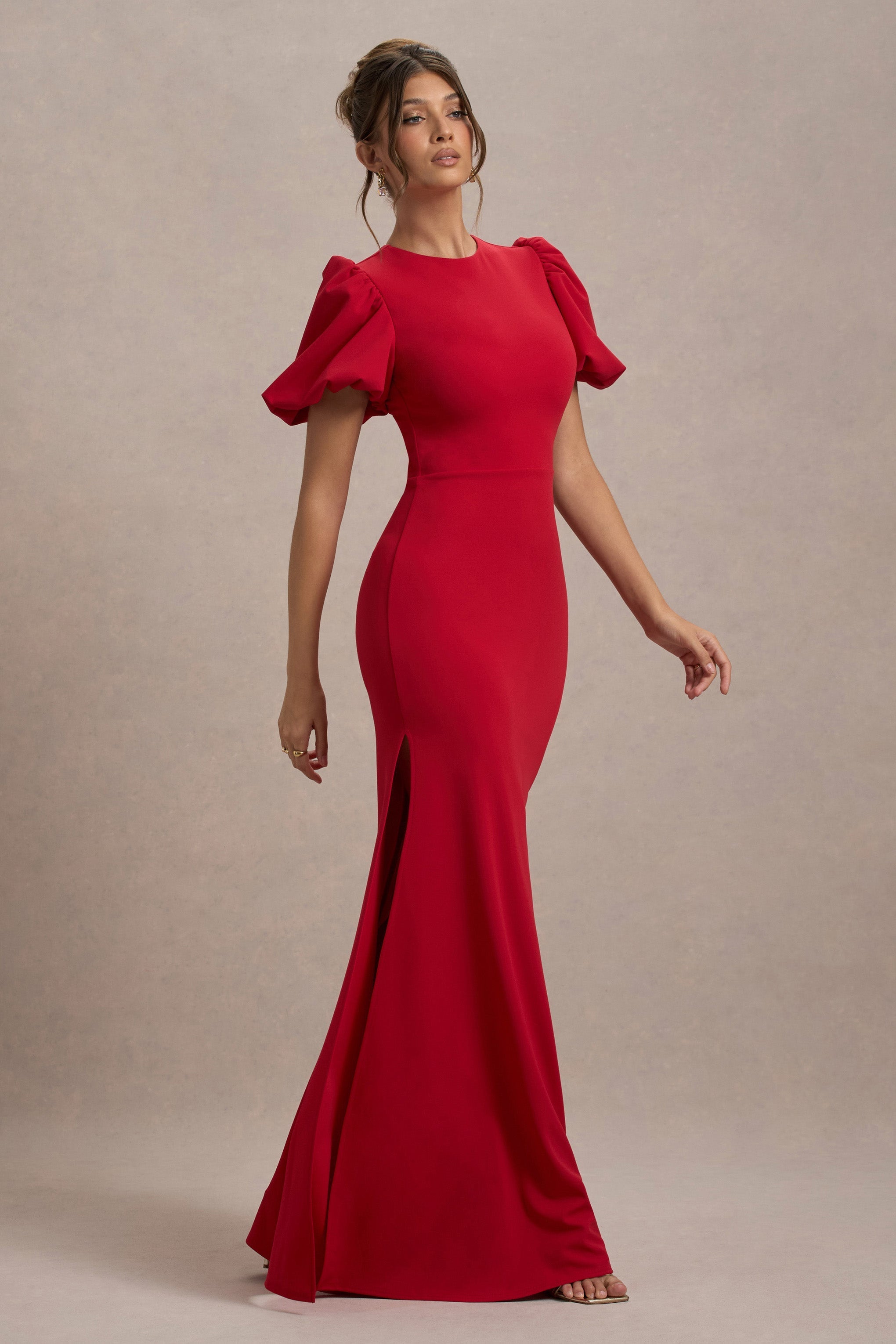 Love Letters | Red Puff-Sleeve Maxi Dress
