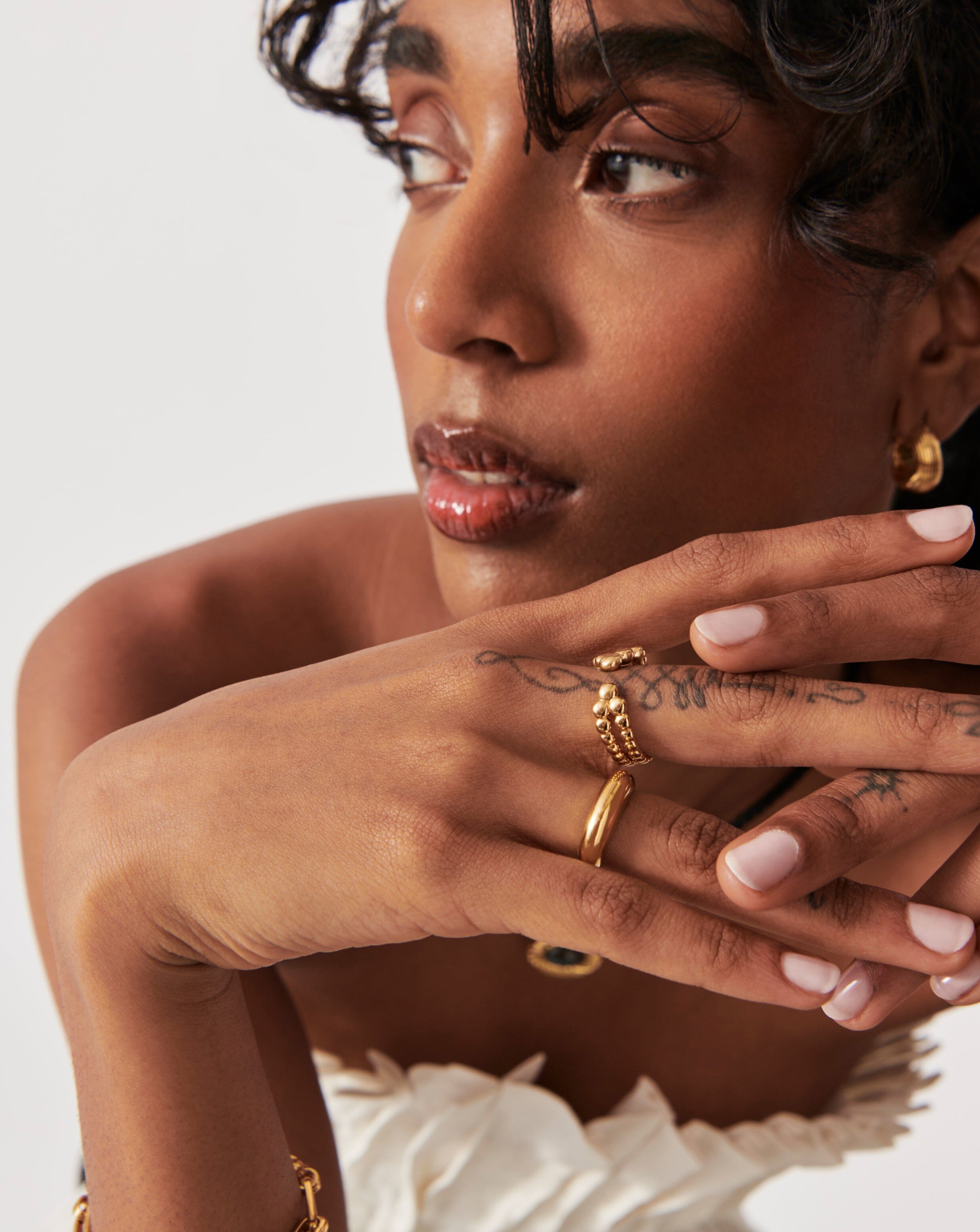 Beaded Open Ring | 18k Gold Vermeil