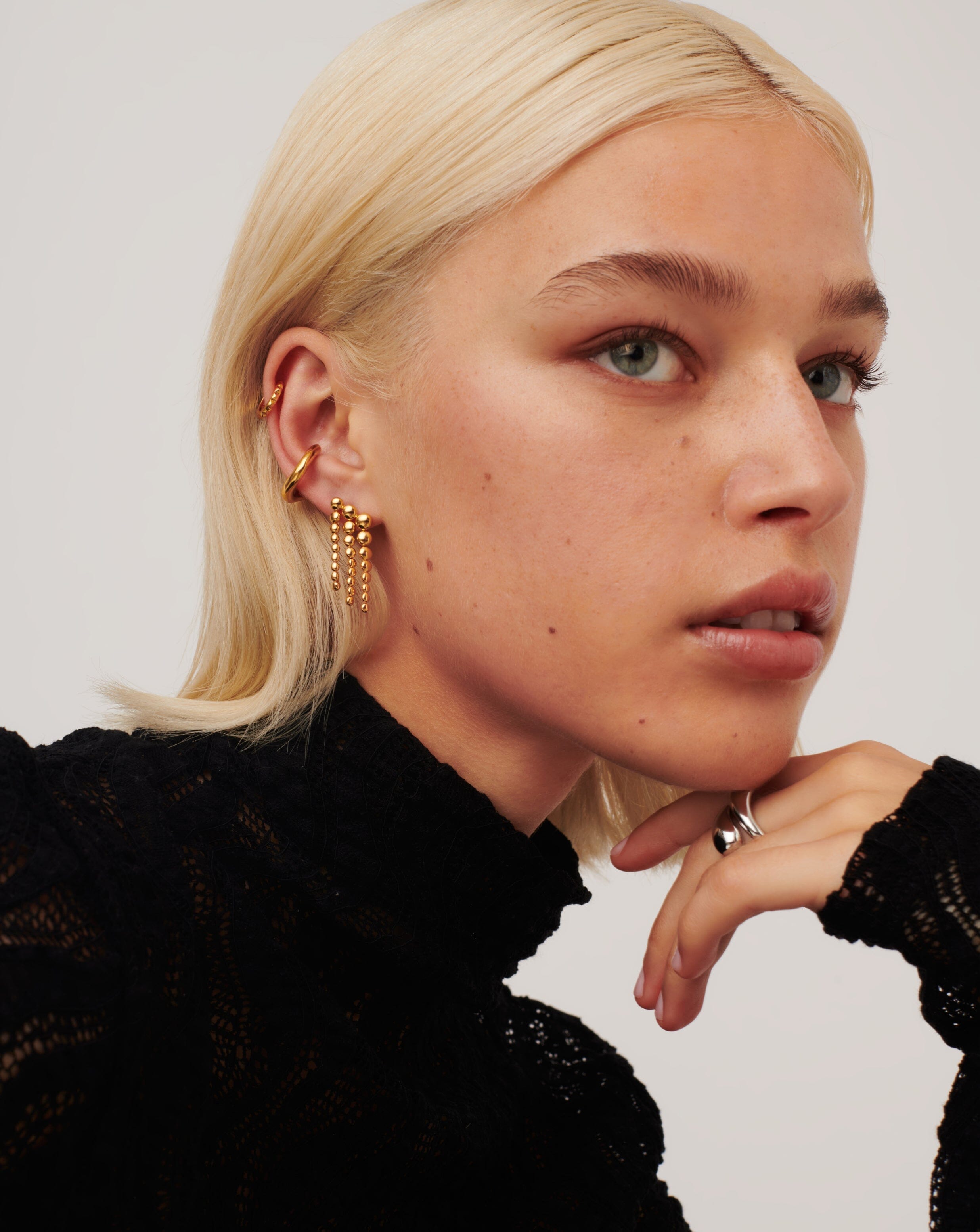 Beaded Waterfall Drop Earrings | 18k Gold Vermeil