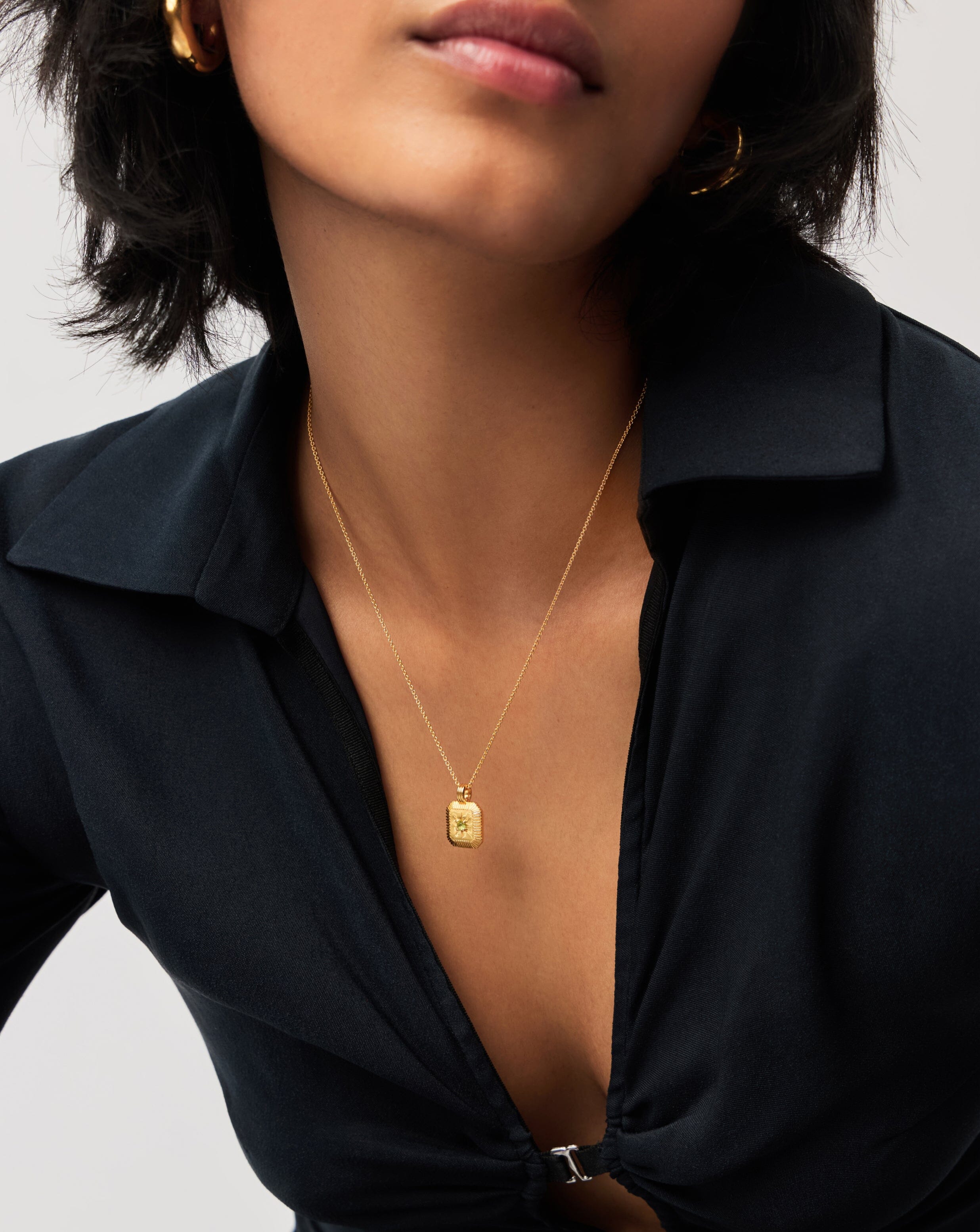 August Birthstone Pendant Necklace | 18k Gold Vermeil/Peridot