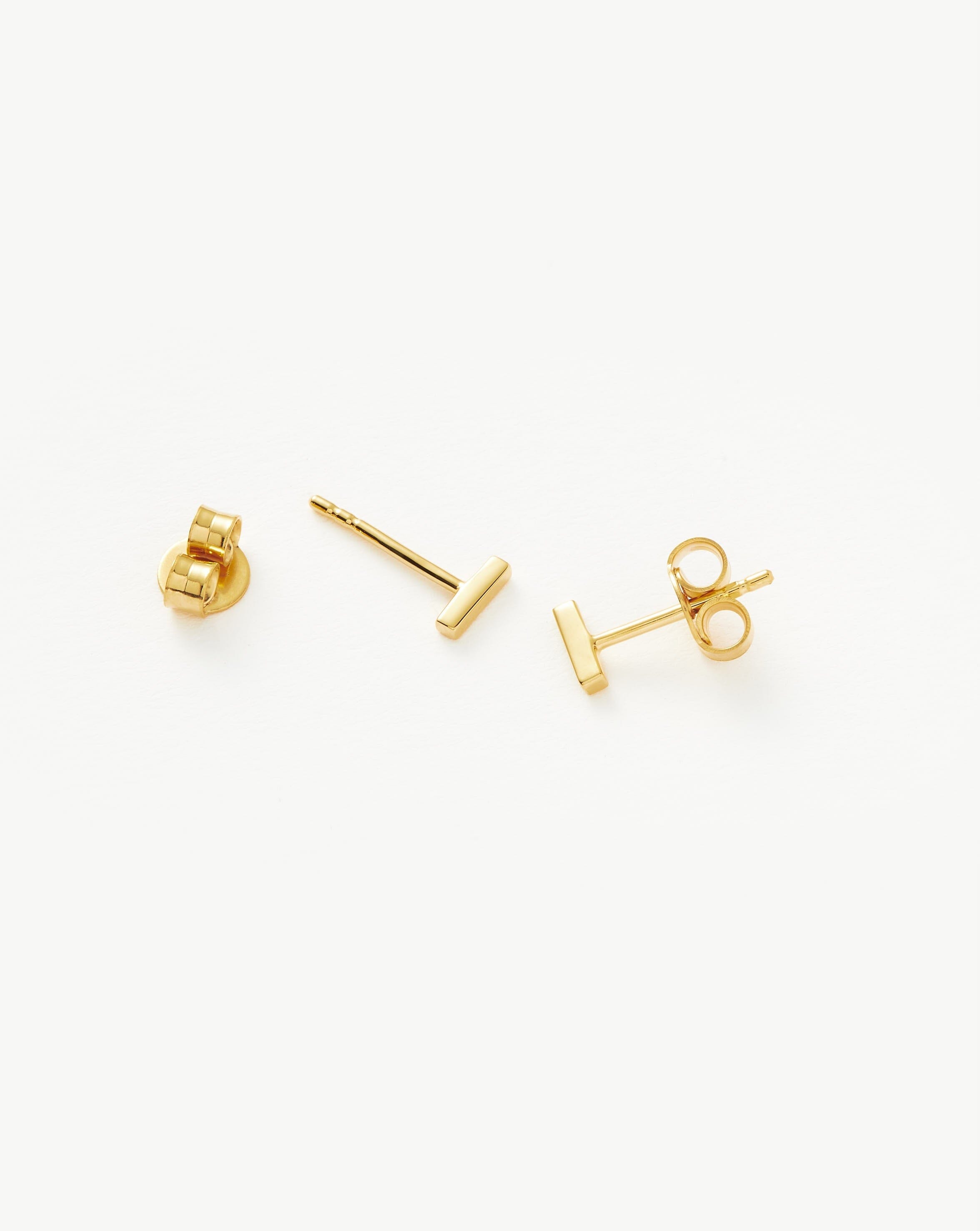 Bar Stud Earrings | 18k Gold Vermeil