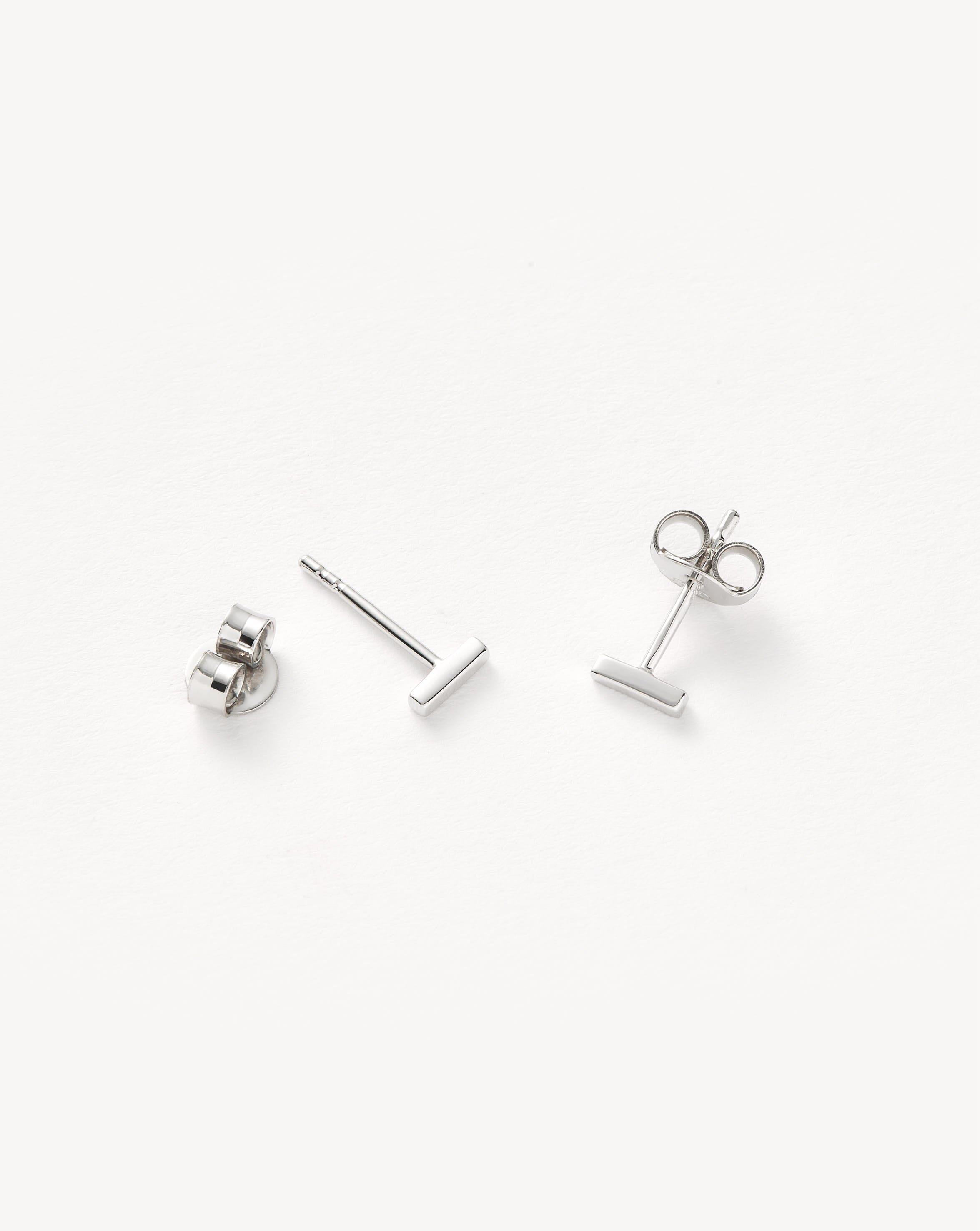Bar Stud Earrings | Sterling Silver