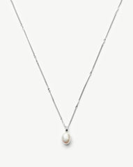 Baroque Pearl Twisted Chain Necklace | Sterling Silver/Freshwater Baroque Pearl
