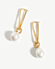 Baroque Pearl Twisted Drop Earrings | 18k Gold Plated/Pearl
