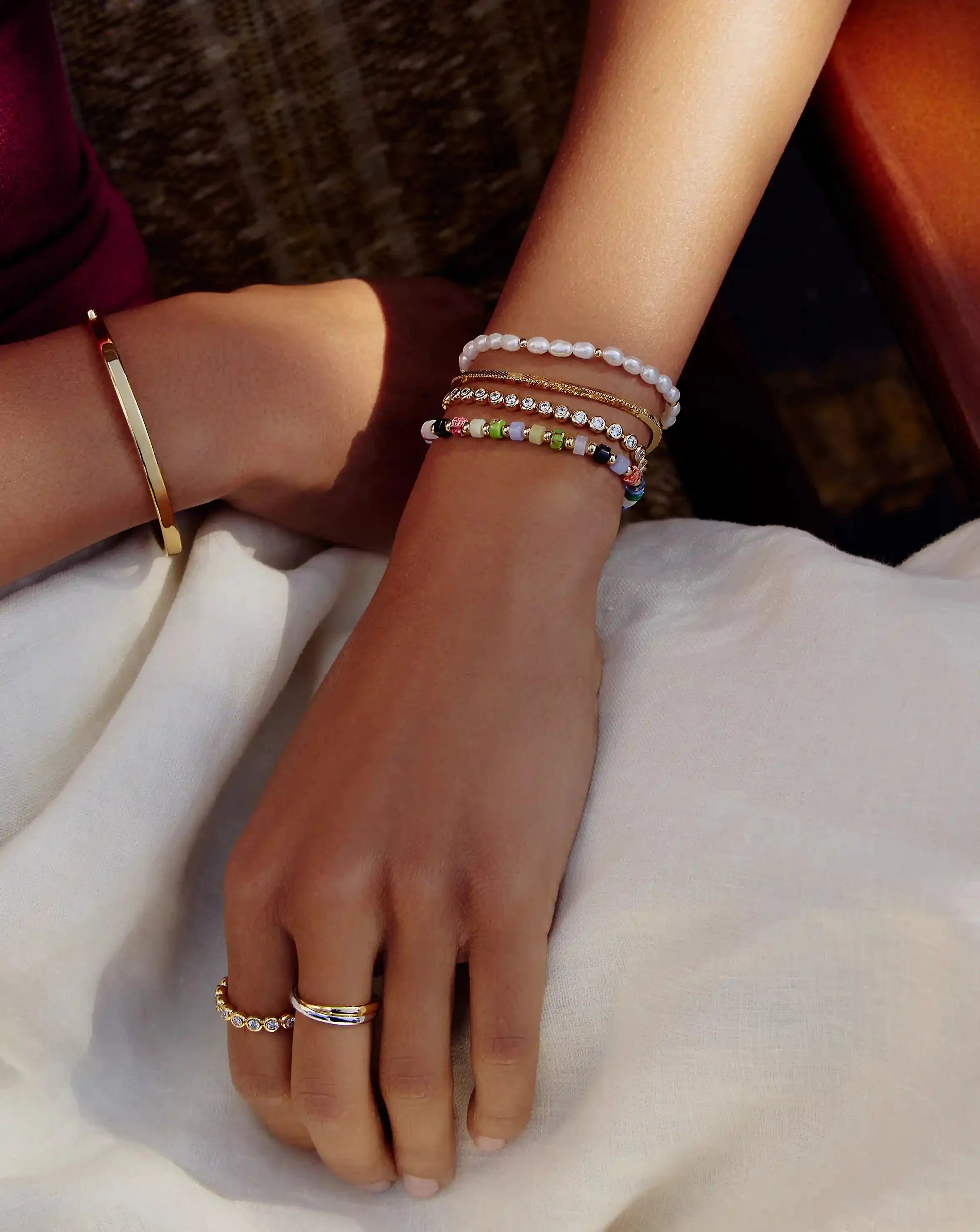 Beaded Bracelet | 18k Gold Plated/Multi Beaded