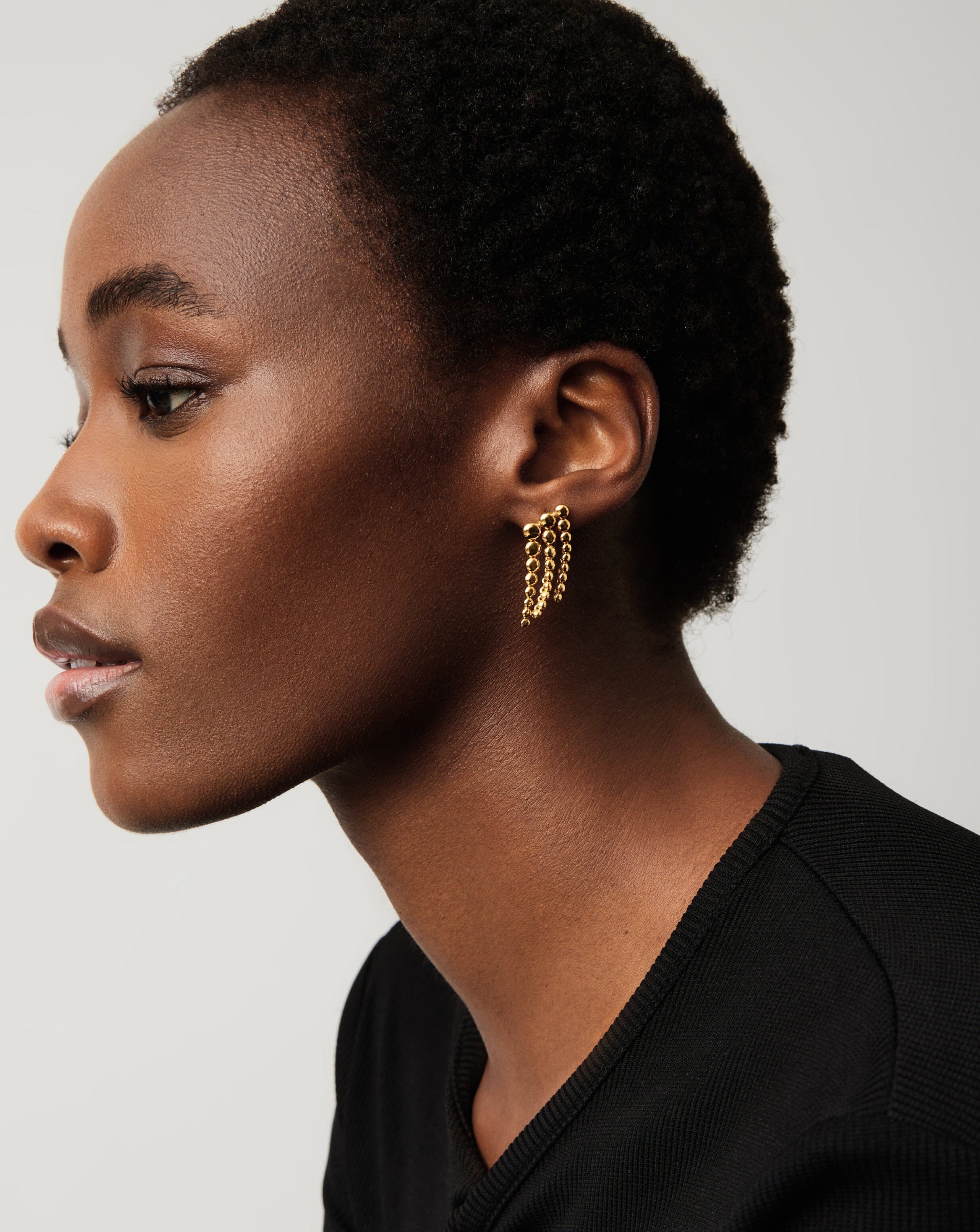 Beaded Waterfall Drop Earrings | 18k Gold Vermeil