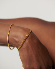 August Birthstone Chain Bracelet | 18k Gold Plated Vermeil/Peridot