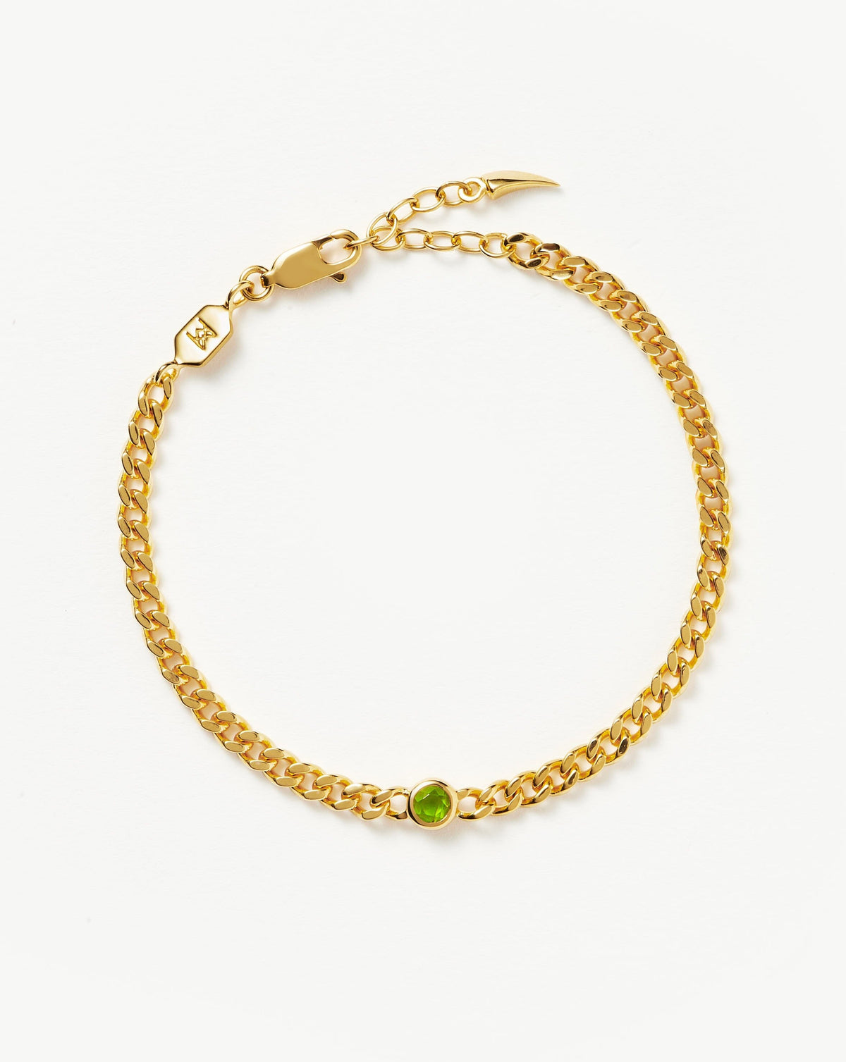 August Birthstone Chain Bracelet | 18k Gold Plated Vermeil/Peridot