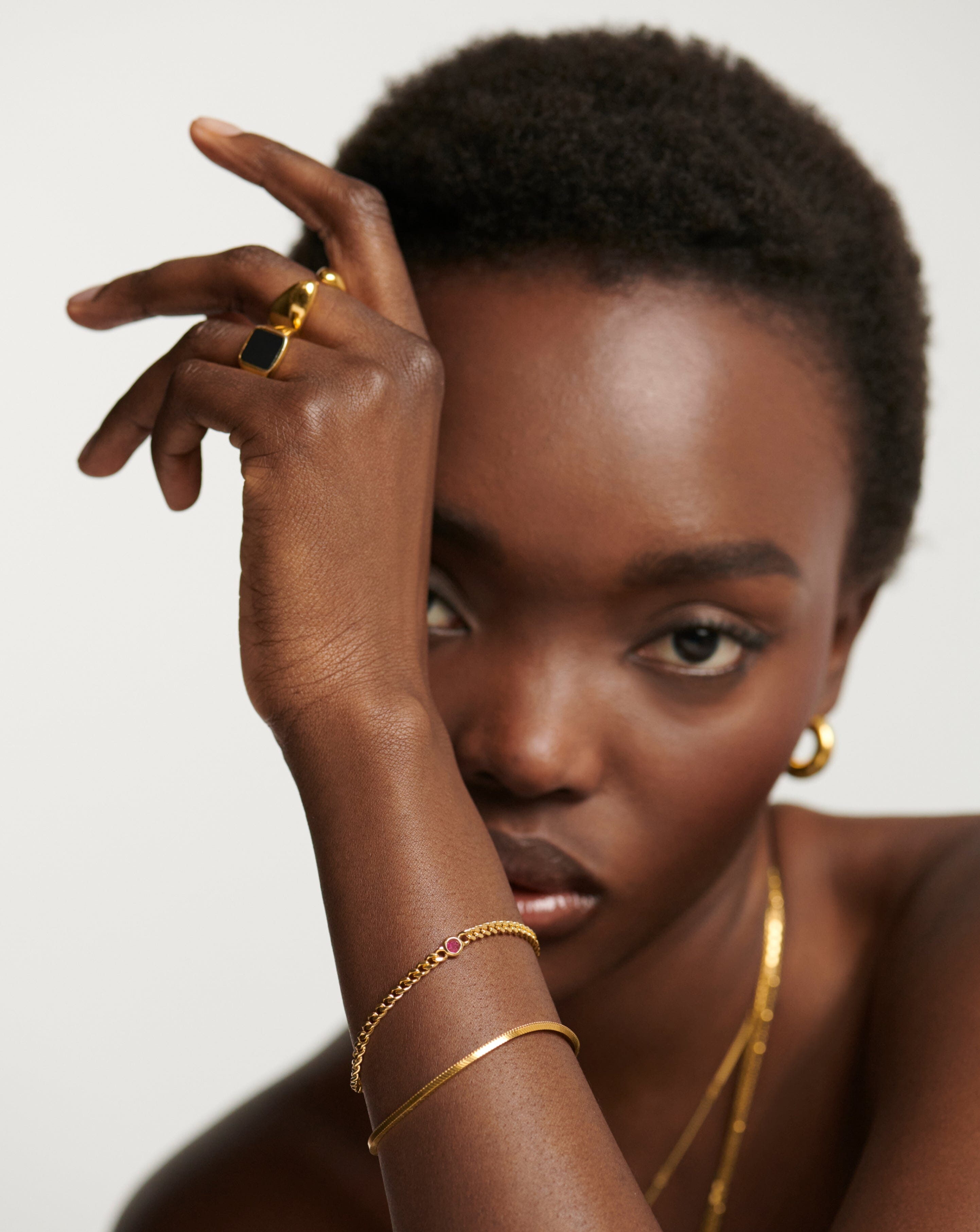 July Birthstone Chain Bracelet | 18k Gold Plated Vermeil/Ruby