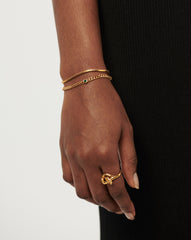 May Birthstone Chain Bracelet | 18k Gold Plated Vermeil/Dyed Green Chalcedony