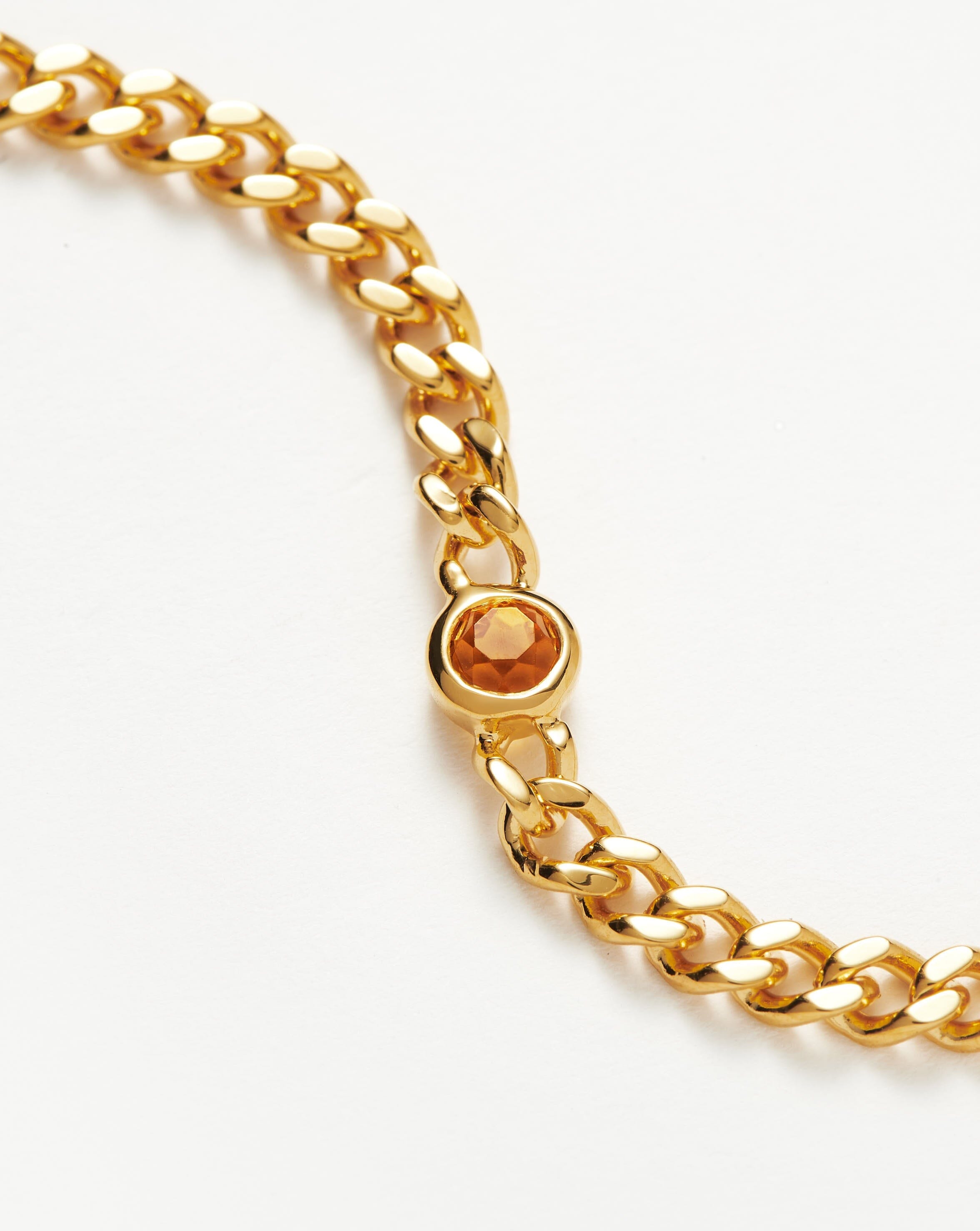 November Birthstone Chain Bracelet | 18k Gold Plated Vermeil/Citrine