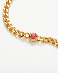 October Birthstone Chain Bracelet | 18k Gold Plated Vermeil/Pink Tourmaline