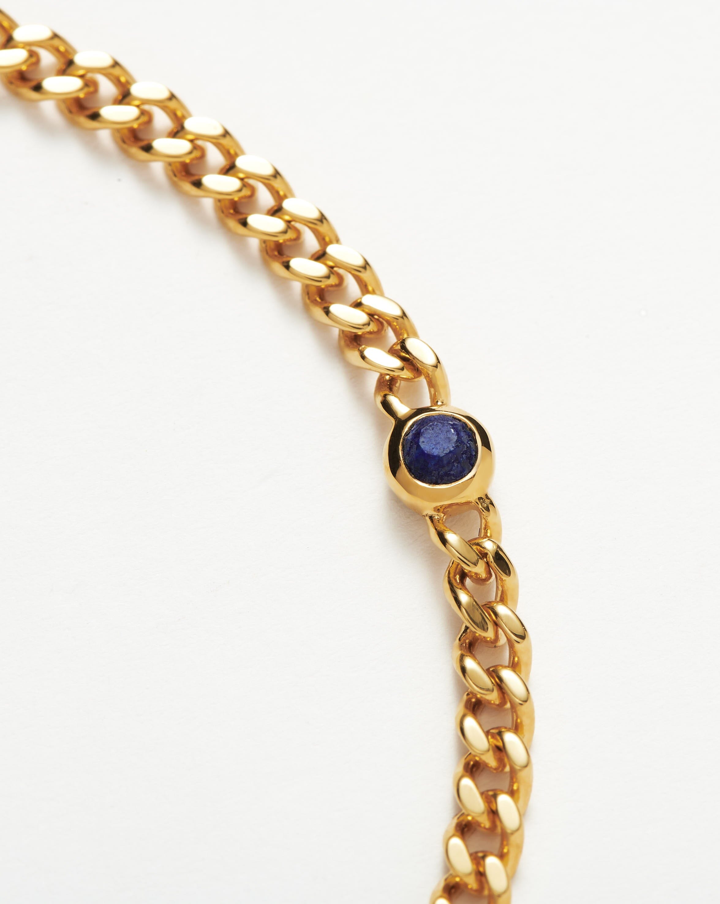 September Birthstone Chain Bracelet | 18k Gold Plated Vermeil/Lapis