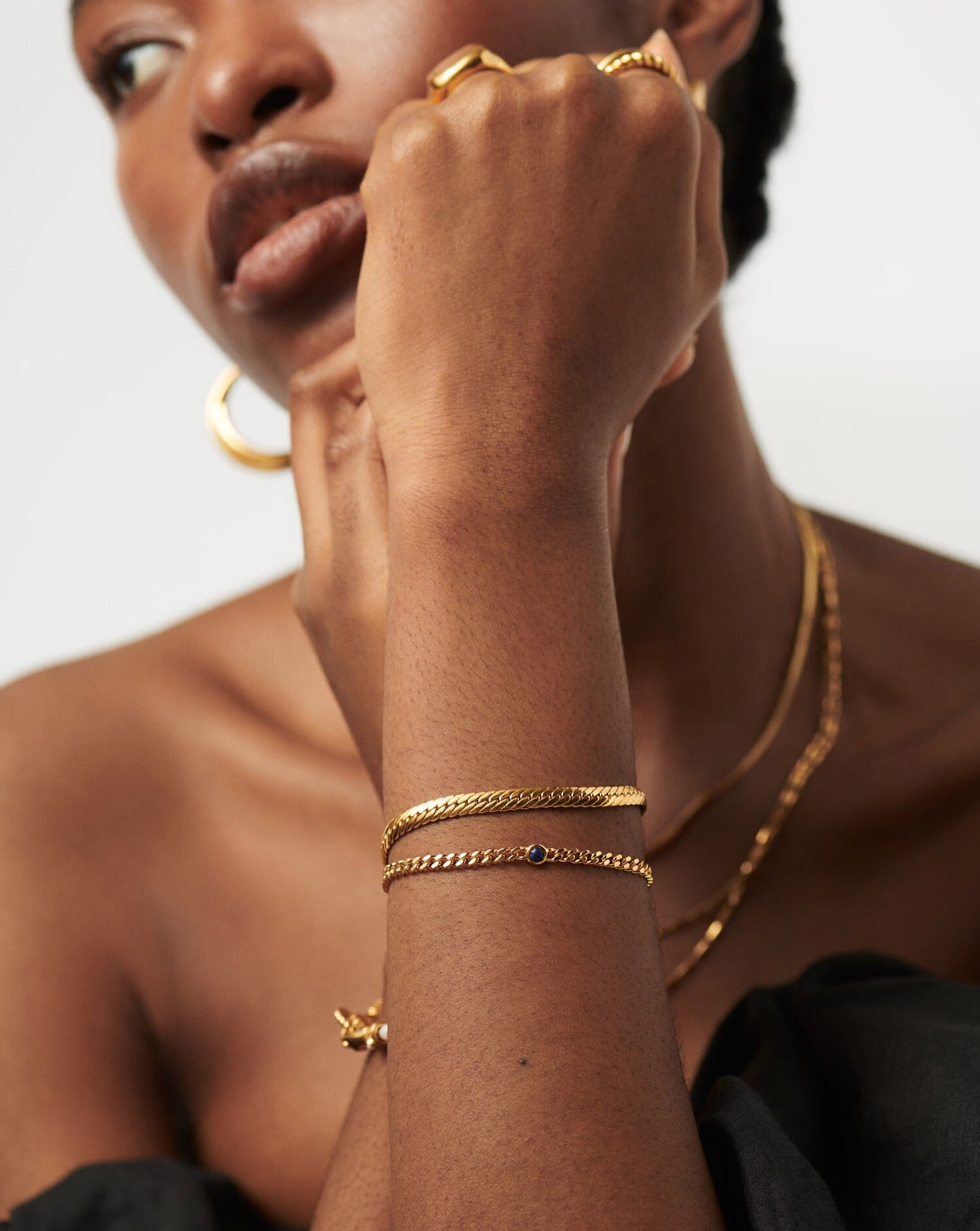 September Birthstone Chain Bracelet | 18k Gold Plated Vermeil/Lapis