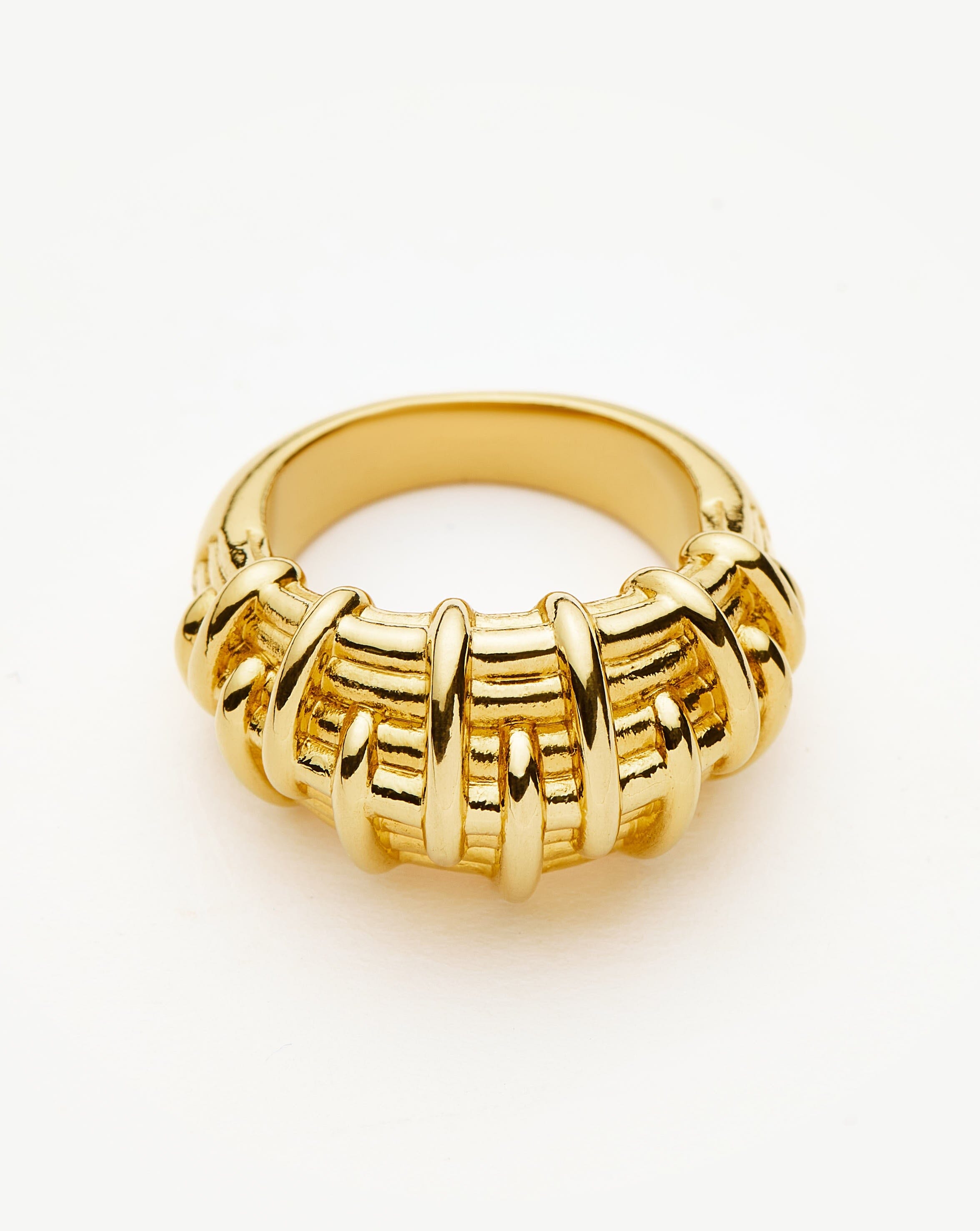 Bombe Raffia Ring | 18k Gold Plated