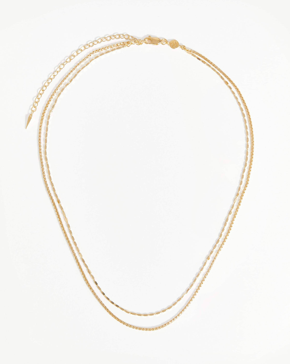 Box Link Double Chain Necklace | 18k Gold Vermeil