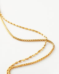 Box Link Double Chain Necklace | 18k Gold Vermeil
